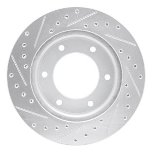 Honda Passport Brake Rotor (1) - Front Right - R1 Concepts - Drilled & Slotted - Silver - `01-`04